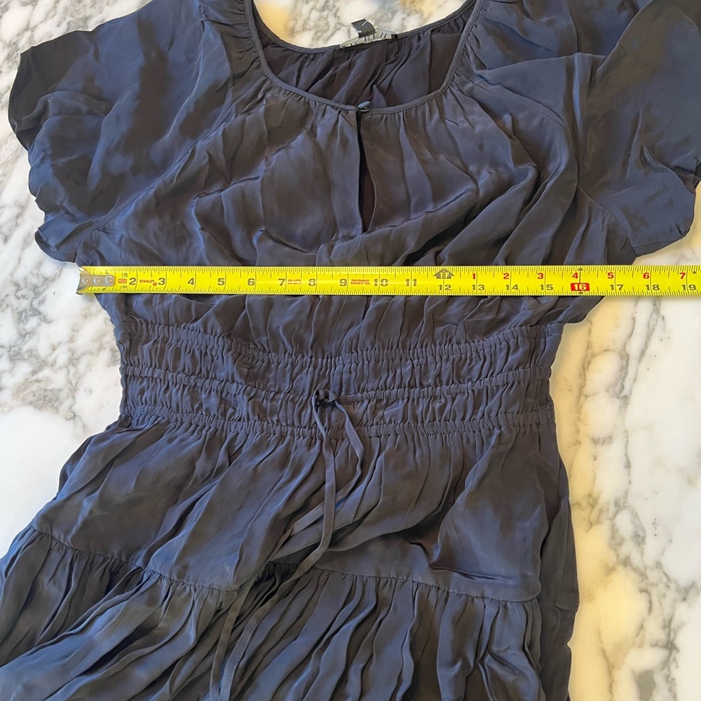 NWT J Crew Elena puff-sleeve dress in crepe de chine S sensor rip needs repair - Picture 11 of 16